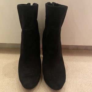 Sam Edelman Black Suede Heel Boots. Size 9. Excellent Condition